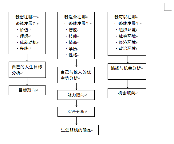 職業生涯路線分析過程圖